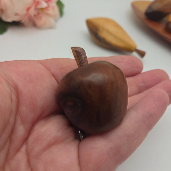 Vintage Rustic Wood Fruits and Tray 6 Piece Hand Made - Picture 11 of 13